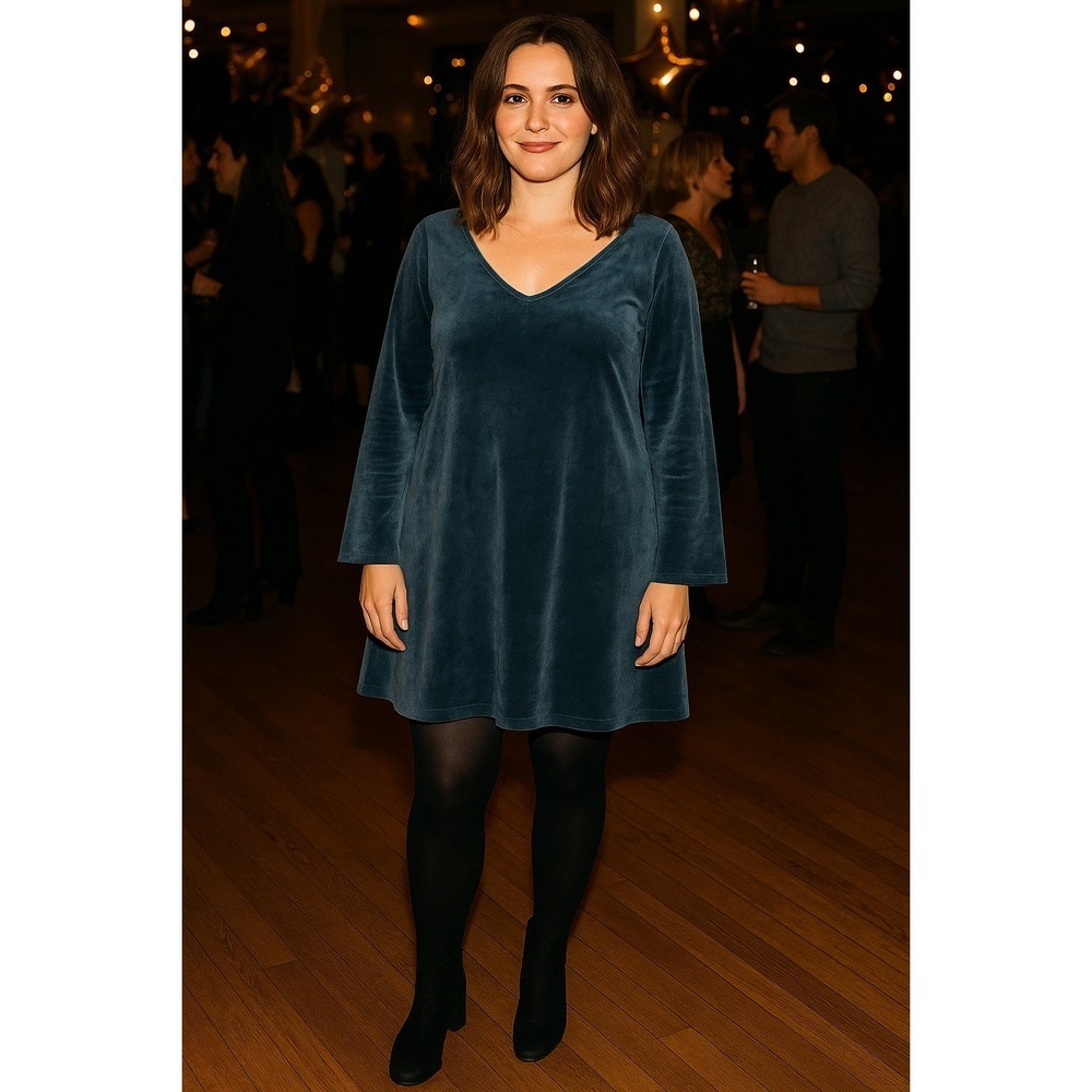 Pure‎ Jill Velvet Dress Womens XLT Velour Lounge Cozy Minimalist Modern Classic